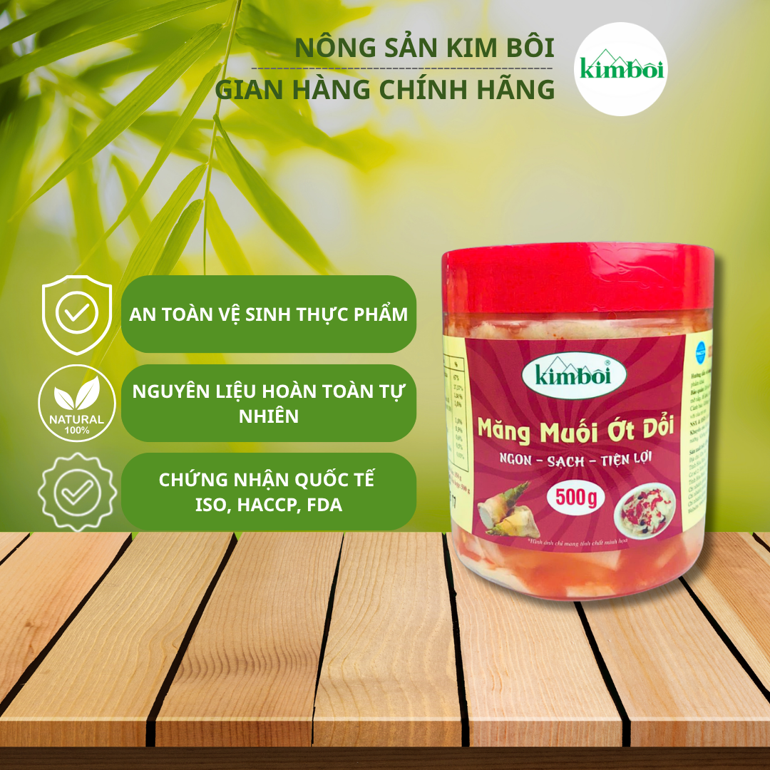 Măng muối ớt dổi Kim Bôi 500g Măng muối ớt dổi 500g