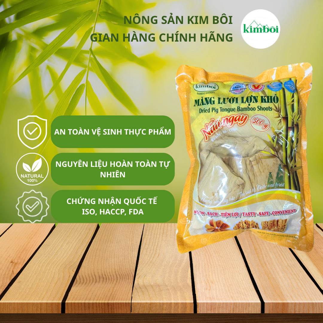 Măng lưỡi lợn khô nấu ngay Kim Bôi 500g Măng lưỡi lợn khô 500g