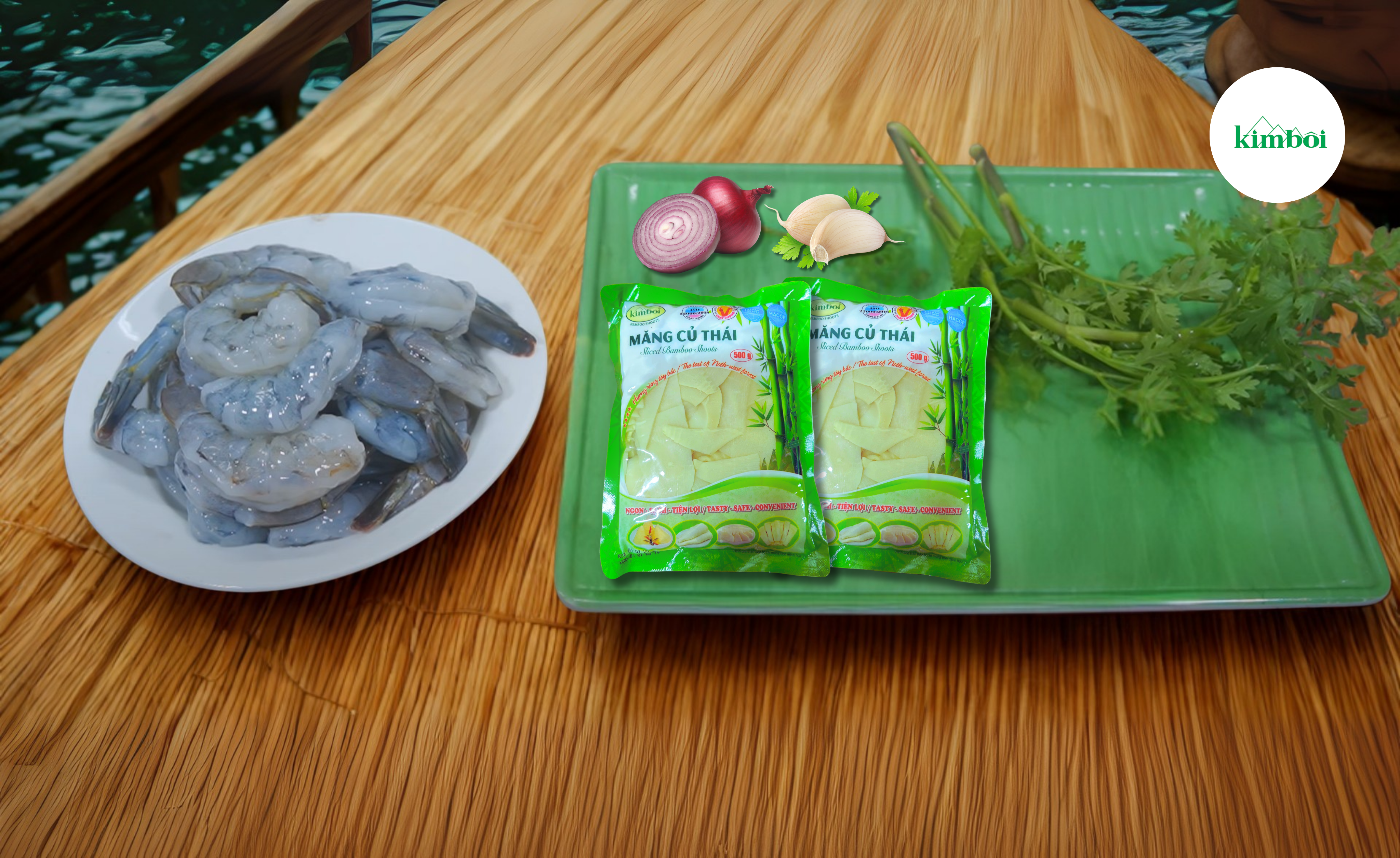 Nguyên liệu tôm xào măng